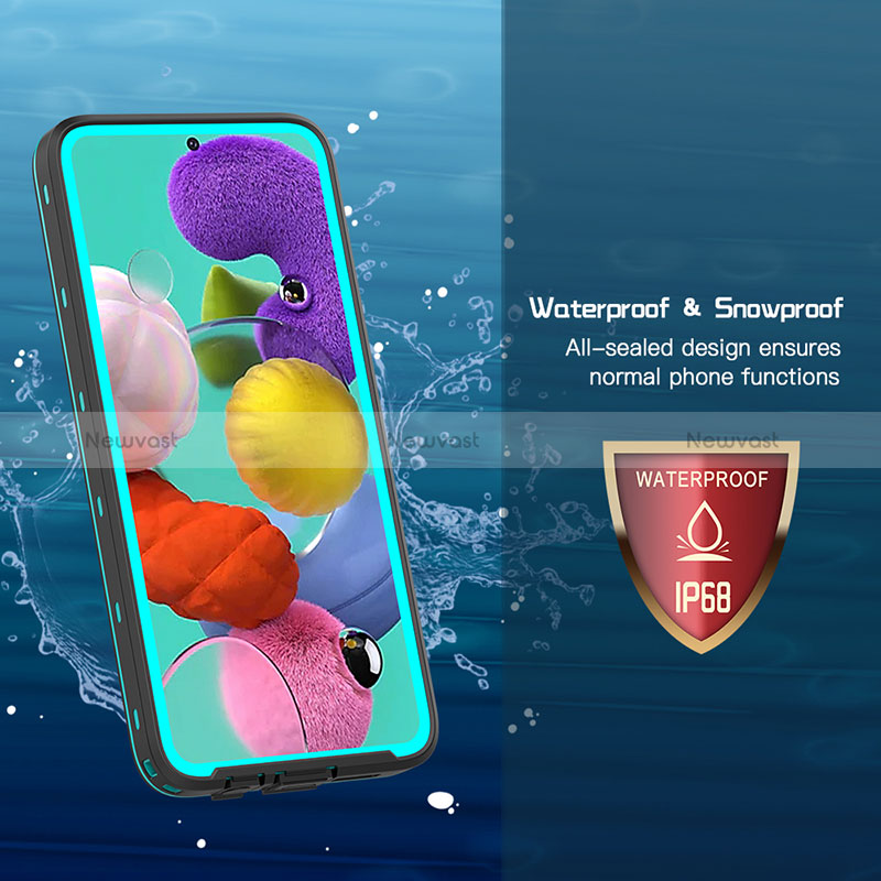 Silicone and Plastic Waterproof Cover Case 360 Degrees Underwater Shell W01 for Samsung Galaxy M40S Black