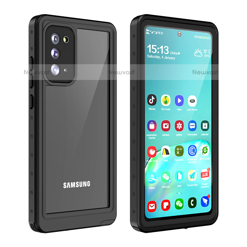 Silicone and Plastic Waterproof Cover Case 360 Degrees Underwater Shell W01 for Samsung Galaxy Note 20 5G Black