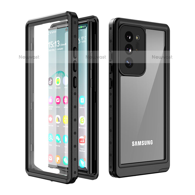 Silicone and Plastic Waterproof Cover Case 360 Degrees Underwater Shell W01 for Samsung Galaxy Note 20 Ultra 5G Black