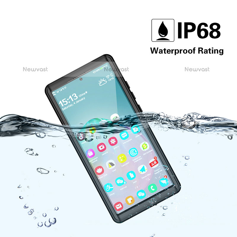 Silicone and Plastic Waterproof Cover Case 360 Degrees Underwater Shell W01 for Samsung Galaxy Note 20 Ultra 5G Black