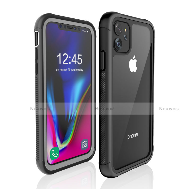 Silicone and Plastic Waterproof Cover Case 360 Degrees Underwater Shell W02 for Apple iPhone 11 Black