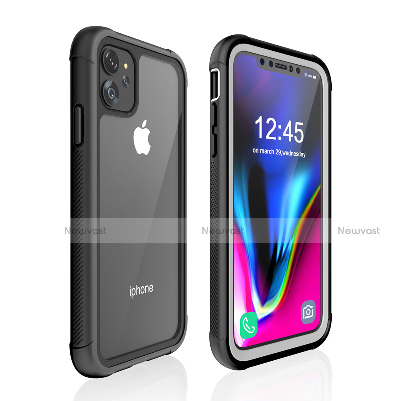 Silicone and Plastic Waterproof Cover Case 360 Degrees Underwater Shell W02 for Apple iPhone 11 Black