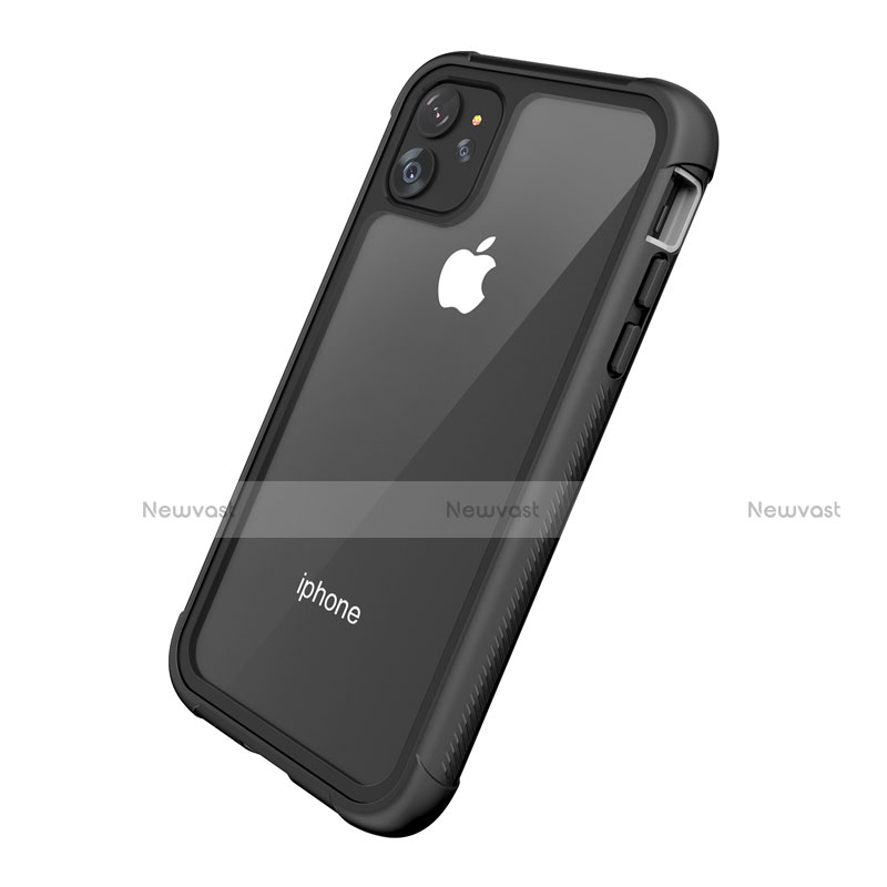 Silicone and Plastic Waterproof Cover Case 360 Degrees Underwater Shell W02 for Apple iPhone 11 Black