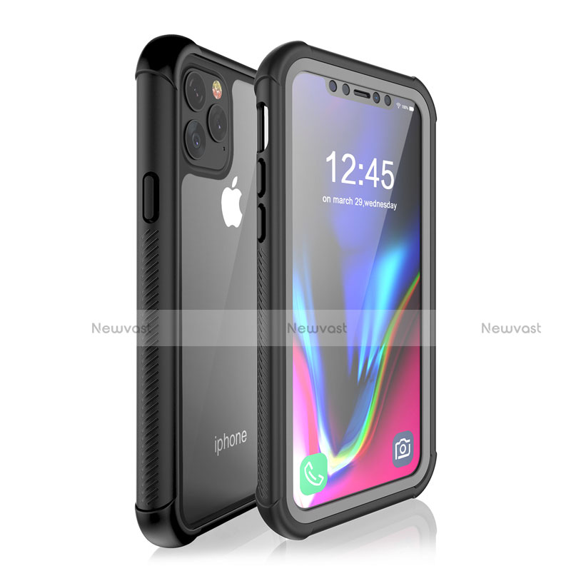 Silicone and Plastic Waterproof Cover Case 360 Degrees Underwater Shell W02 for Apple iPhone 11 Pro Max Black