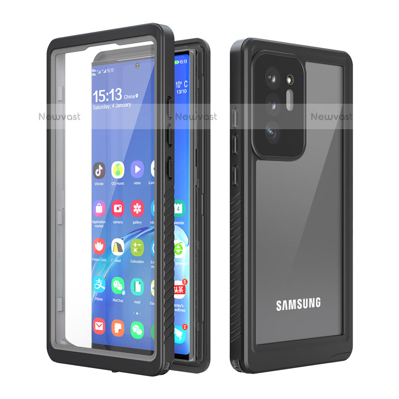 Silicone and Plastic Waterproof Cover Case 360 Degrees Underwater Shell W02 for Samsung Galaxy Note 20 Ultra 5G Black