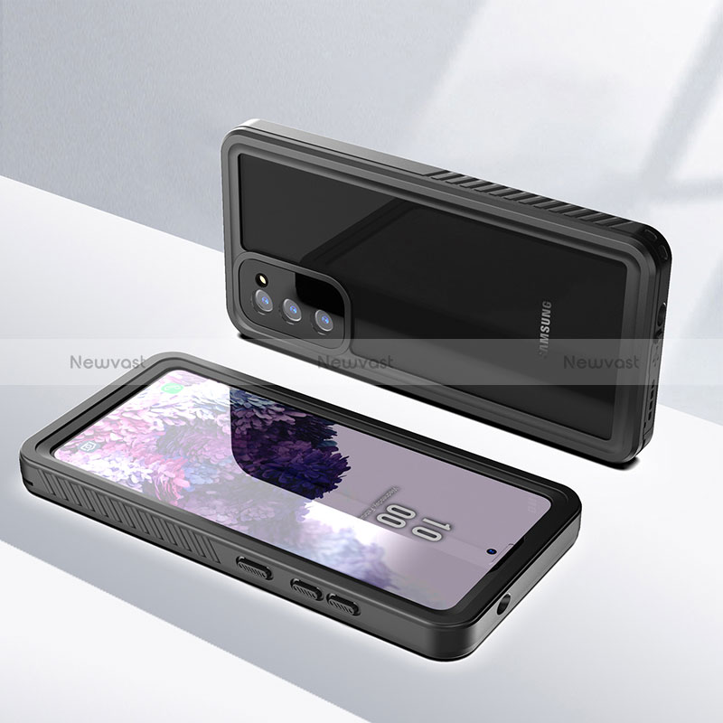 Silicone and Plastic Waterproof Cover Case 360 Degrees Underwater Shell W02 for Samsung Galaxy S20 FE (2022) 5G Black