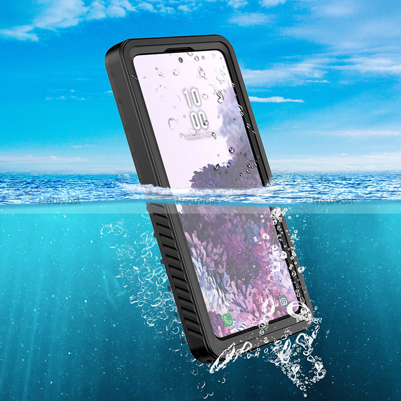 Silicone and Plastic Waterproof Cover Case 360 Degrees Underwater Shell W02 for Samsung Galaxy S20 Lite 5G Black