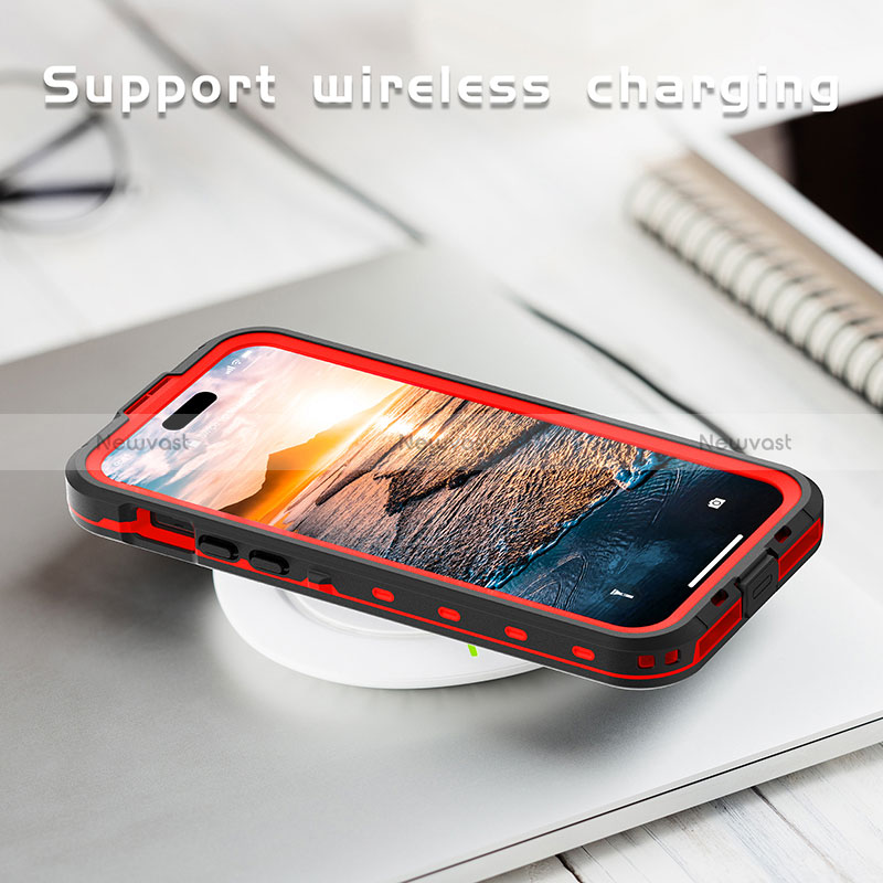 Silicone and Plastic Waterproof Cover Case 360 Degrees Underwater Shell with Mag-Safe Magnetic HJ1 for Apple iPhone 14