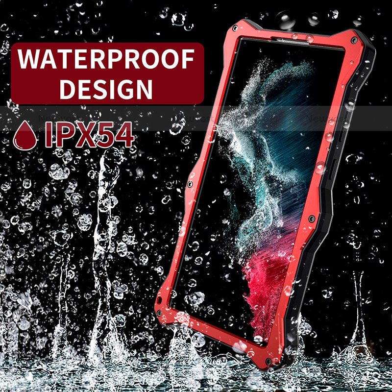 Silicone and Plastic Waterproof Cover Case 360 Degrees Underwater Shell with Stand T01 for Samsung Galaxy S23 Ultra 5G