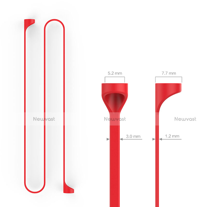 Silicone Anti-lost Strap Wire Cable Connector C03 for Apple AirPods Red