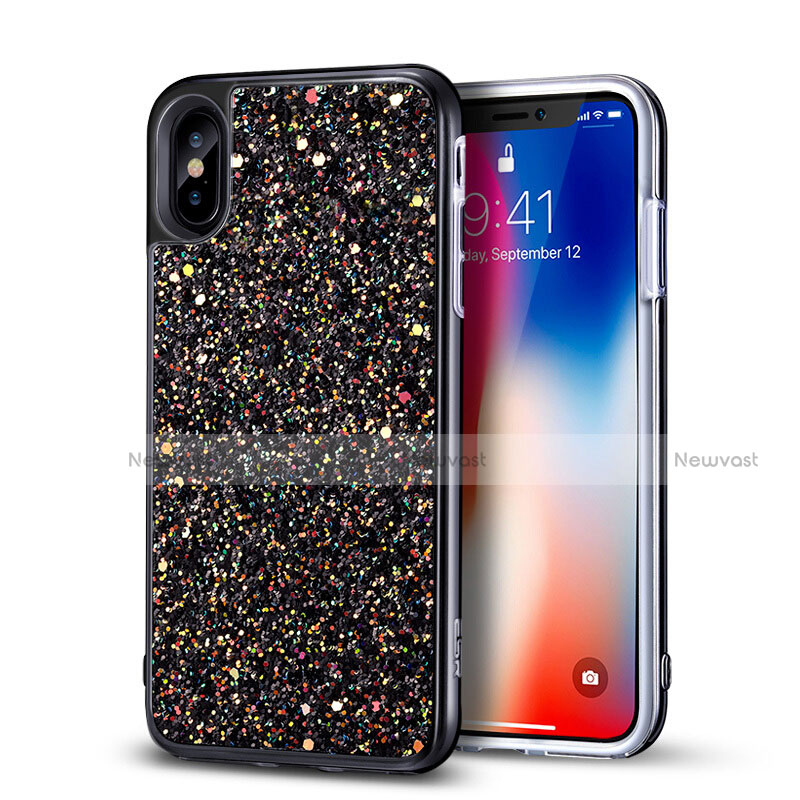 Silicone Candy Rubber Bling Bling Pattern Soft Case for Apple iPhone Xs Max Black