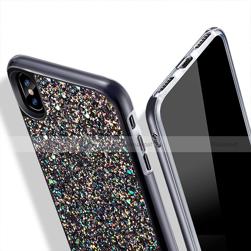 Silicone Candy Rubber Bling Bling Pattern Soft Case for Apple iPhone Xs Max Black