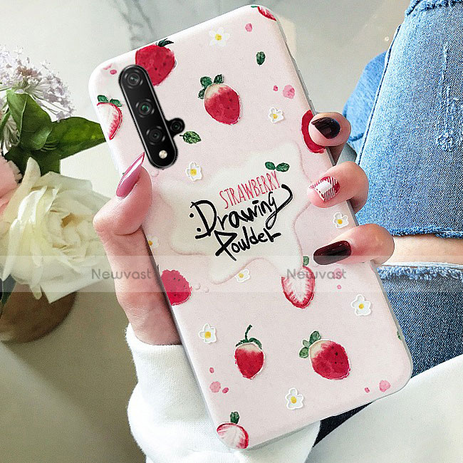 Silicone Candy Rubber Fruit Soft Case Cover for Huawei Nova 5T Pink