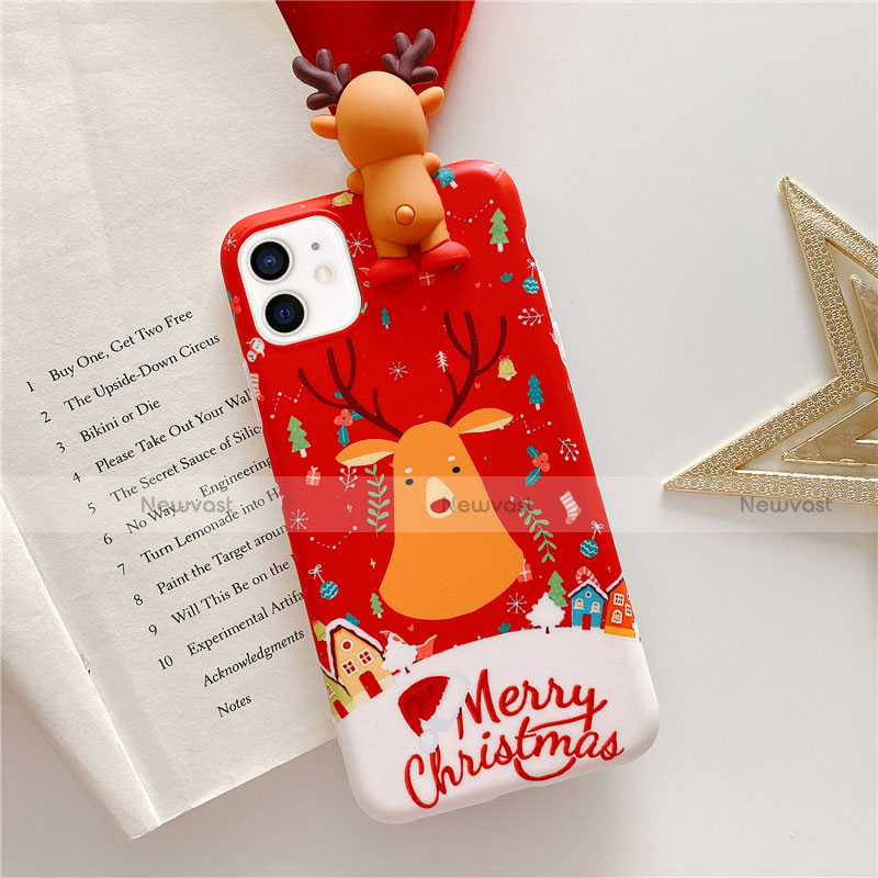 Silicone Candy Rubber Gel Christmas Pattern Soft Case Cover S01 for Apple iPhone 12 Mini