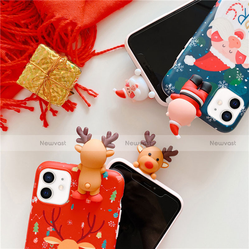 Silicone Candy Rubber Gel Christmas Pattern Soft Case Cover S01 for Apple iPhone 12 Mini