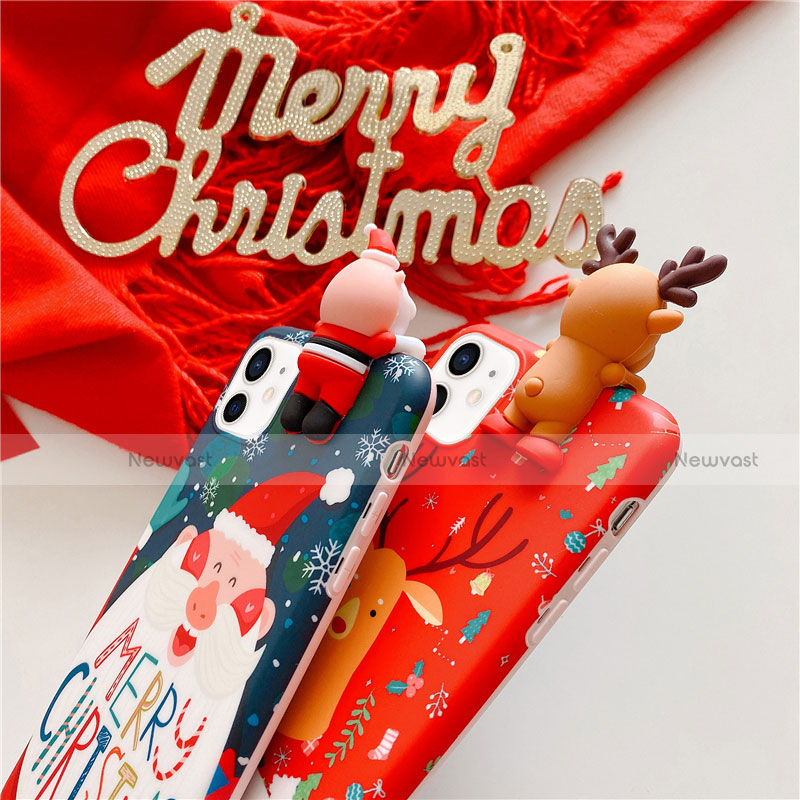 Silicone Candy Rubber Gel Christmas Pattern Soft Case Cover S01 for Apple iPhone 12 Mini