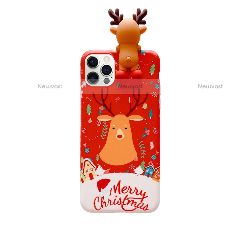 Silicone Candy Rubber Gel Christmas Pattern Soft Case Cover S01 for Apple iPhone 12 Pro