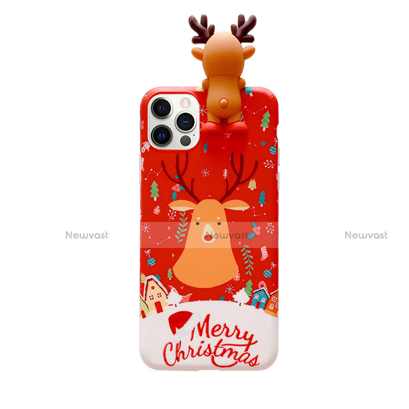 Silicone Candy Rubber Gel Christmas Pattern Soft Case Cover S01 for Apple iPhone 12 Pro Max