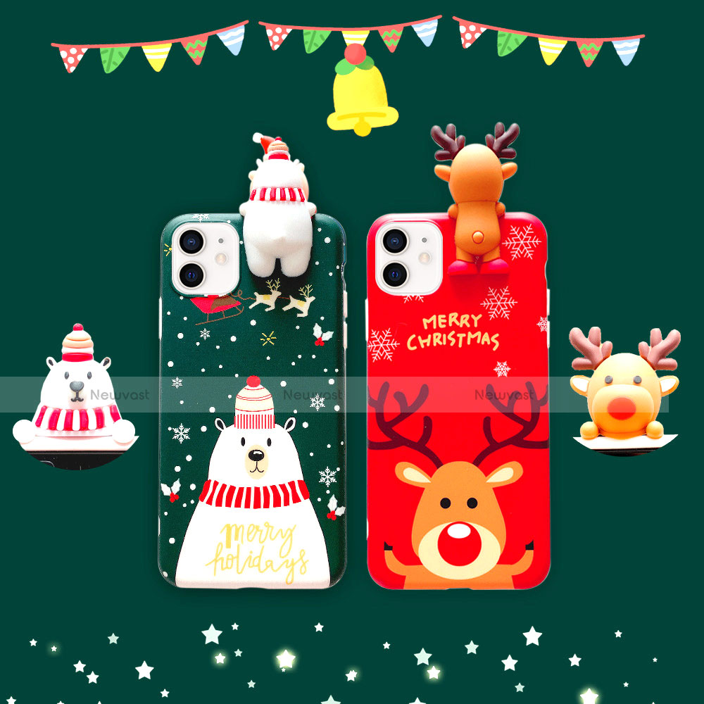 Silicone Candy Rubber Gel Christmas Pattern Soft Case Cover S02 for Apple iPhone 12