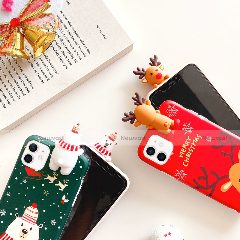 Silicone Candy Rubber Gel Christmas Pattern Soft Case Cover S02 for Apple iPhone 12 Mini