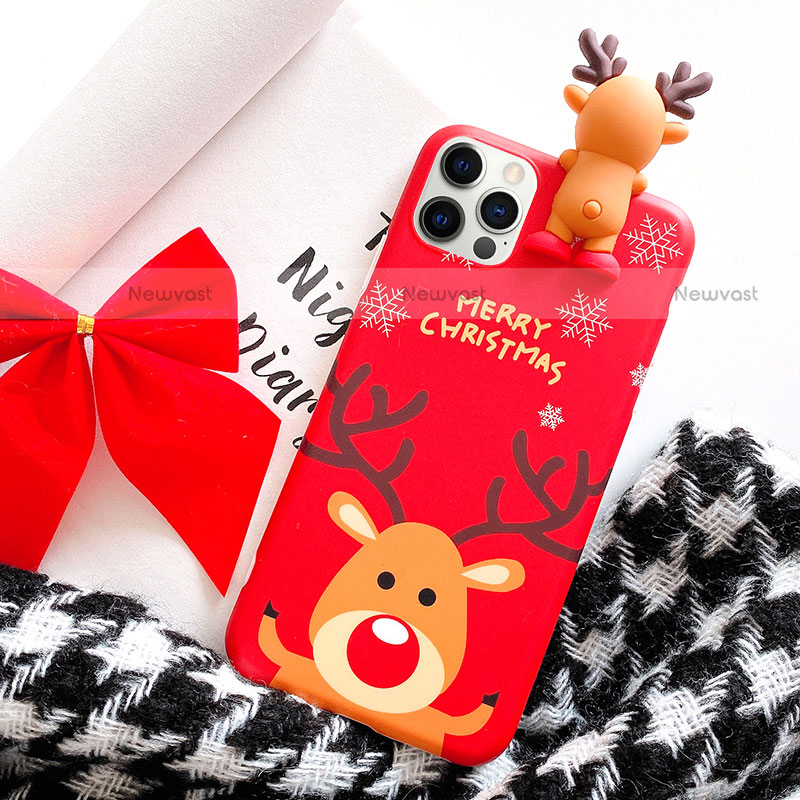 Silicone Candy Rubber Gel Christmas Pattern Soft Case Cover S02 for Apple iPhone 12 Pro