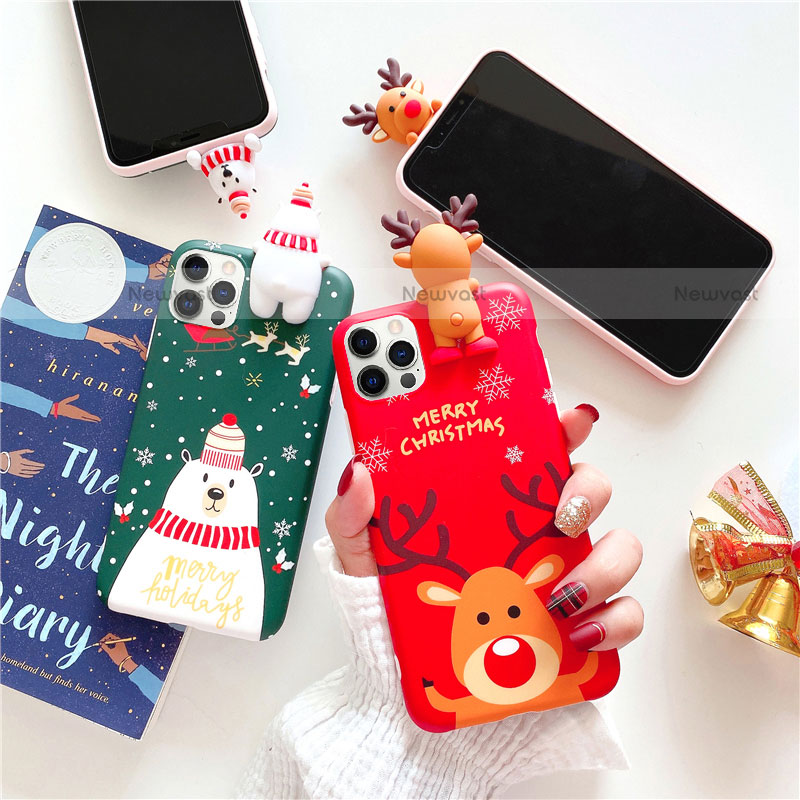 Silicone Candy Rubber Gel Christmas Pattern Soft Case Cover S02 for Apple iPhone 12 Pro