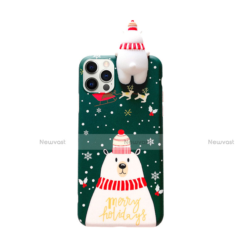 Silicone Candy Rubber Gel Christmas Pattern Soft Case Cover S02 for Apple iPhone 12 Pro Max