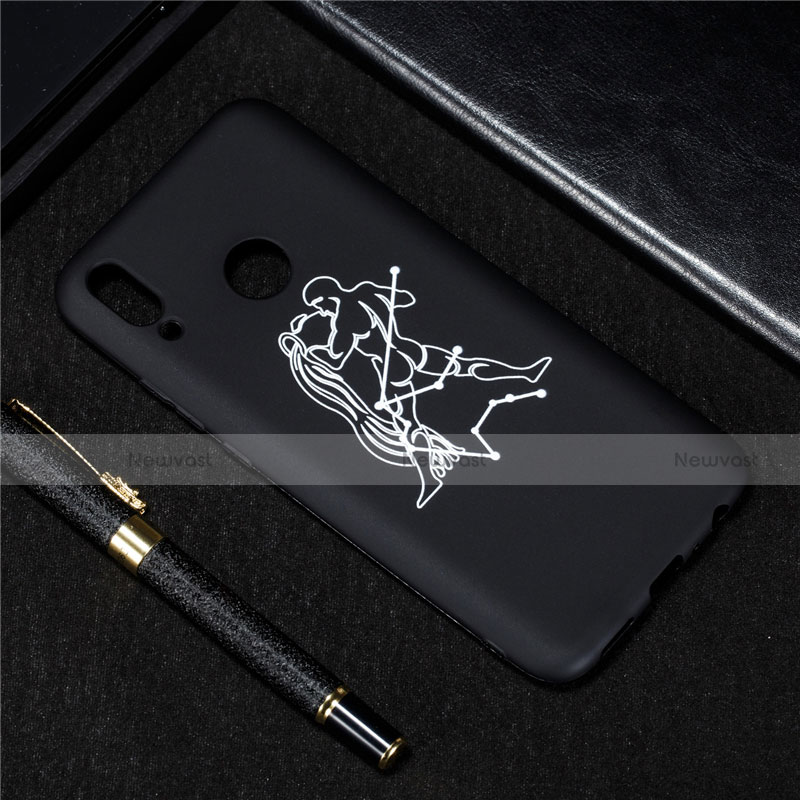 Silicone Candy Rubber Gel Constellation Soft Case Cover S02 for Huawei Enjoy 9 Plus Black