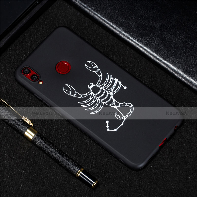 Silicone Candy Rubber Gel Constellation Soft Case Cover S02 for Huawei Honor 8X Black