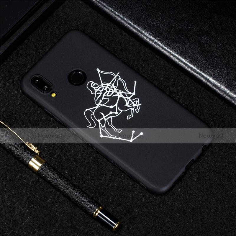 Silicone Candy Rubber Gel Constellation Soft Case Cover S03 for Huawei P20 Lite Black