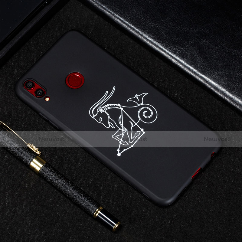 Silicone Candy Rubber Gel Constellation Soft Case Cover S04 for Huawei Honor 8X Black