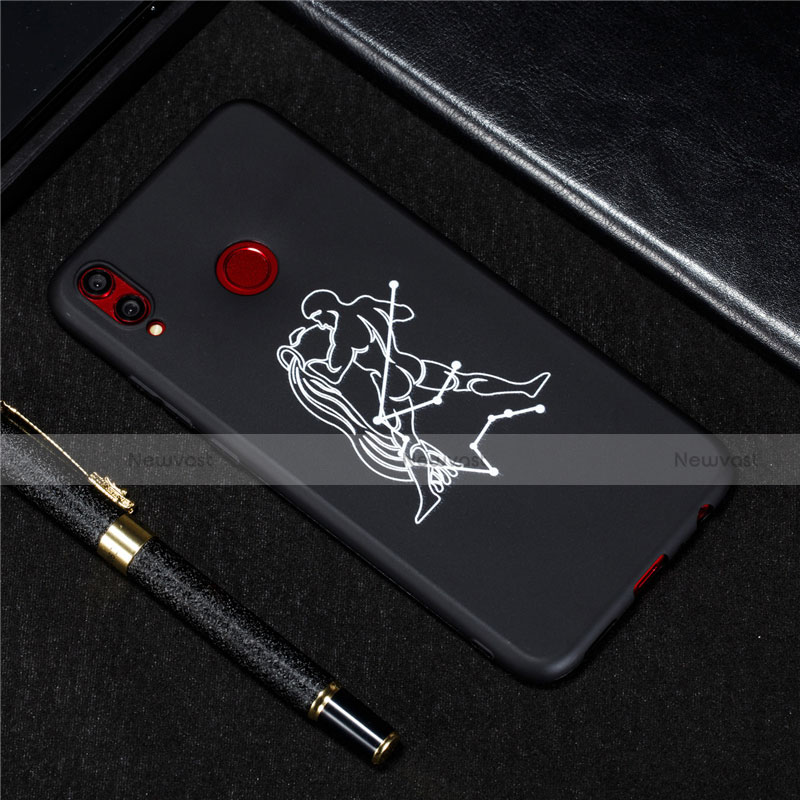 Silicone Candy Rubber Gel Constellation Soft Case Cover S05 for Huawei Honor 8X Black
