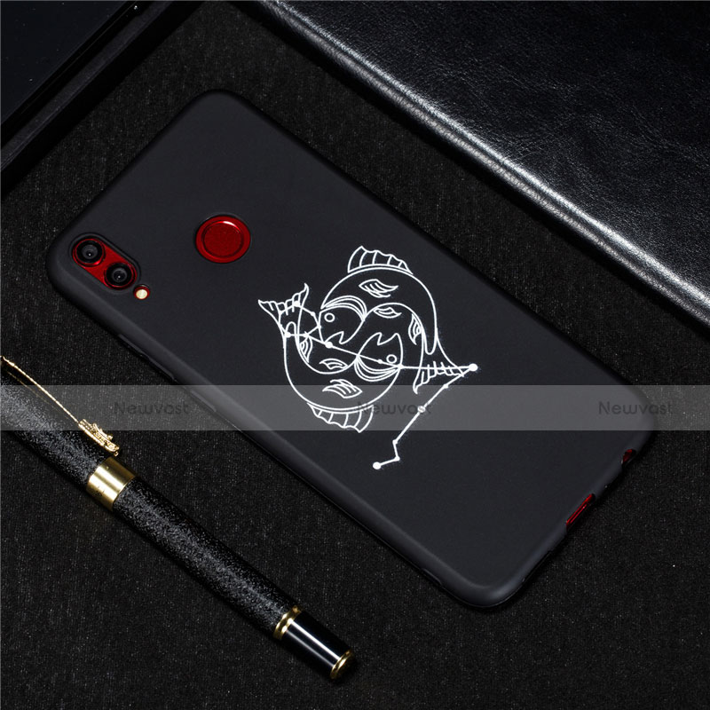 Silicone Candy Rubber Gel Constellation Soft Case Cover S06 for Huawei Honor 8X Black