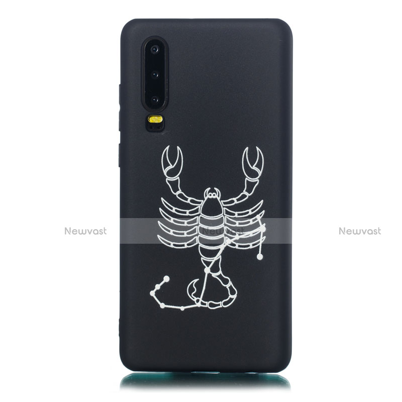 Silicone Candy Rubber Gel Constellation Soft Case Cover S08 for Huawei P30 Black