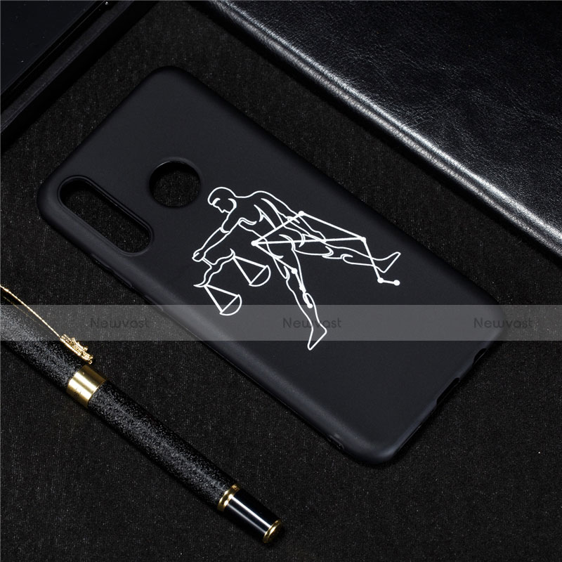 Silicone Candy Rubber Gel Constellation Soft Case Cover S08 for Huawei P30 Lite Black