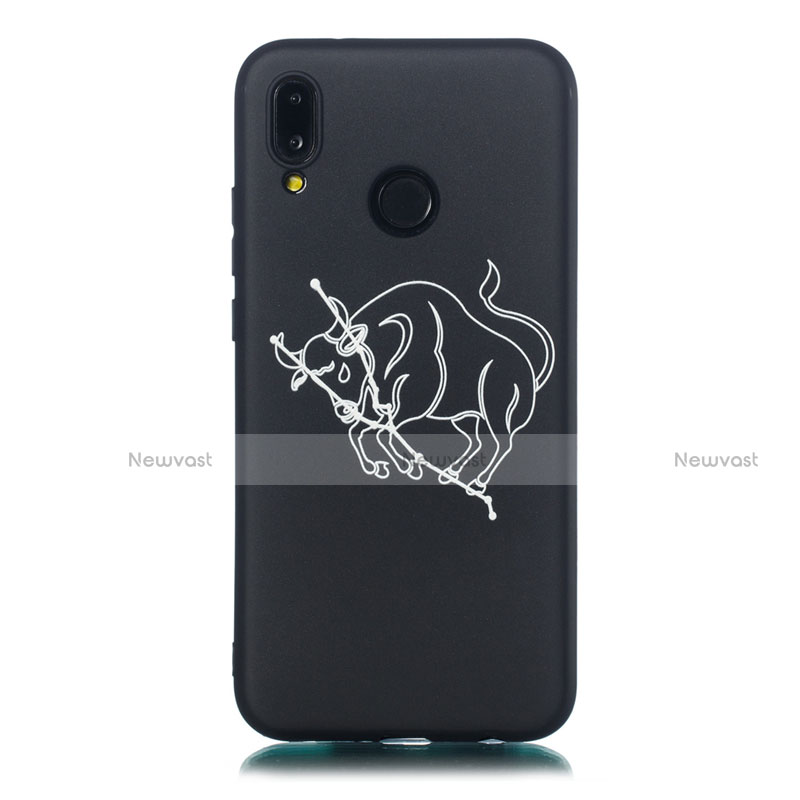 Silicone Candy Rubber Gel Constellation Soft Case Cover S10 for Huawei P20 Lite Black