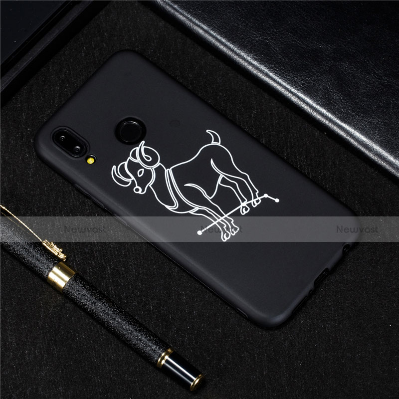 Silicone Candy Rubber Gel Constellation Soft Case Cover S11 for Huawei Nova 3e Black