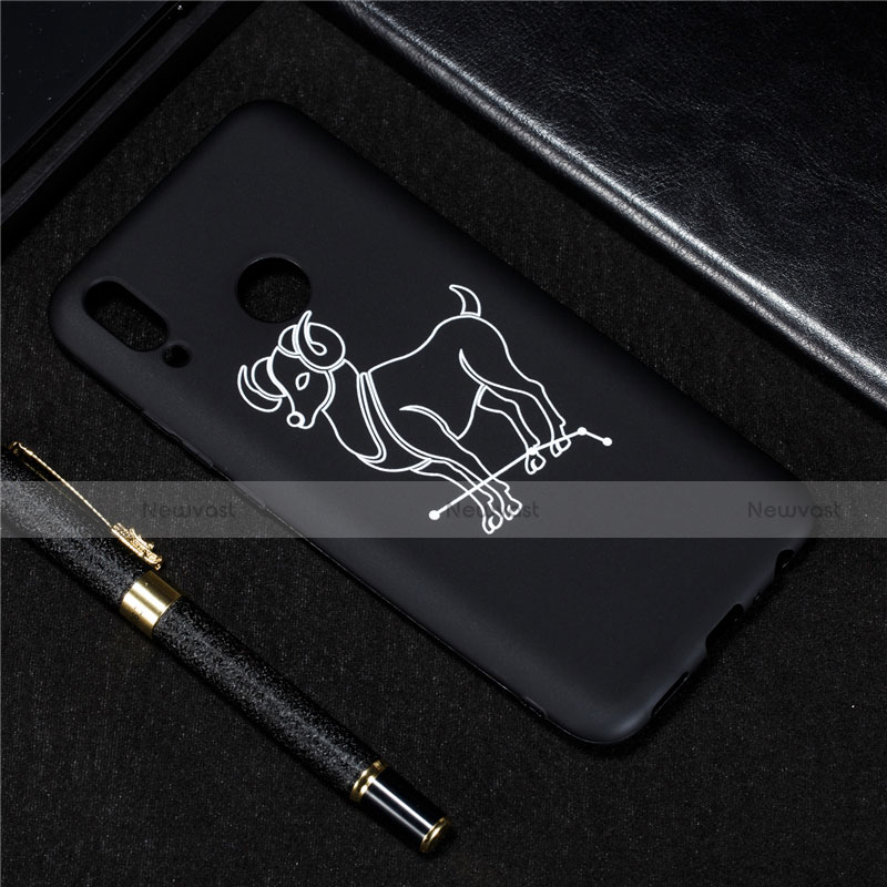 Silicone Candy Rubber Gel Constellation Soft Case Cover S12 for Huawei Enjoy 9 Plus Black