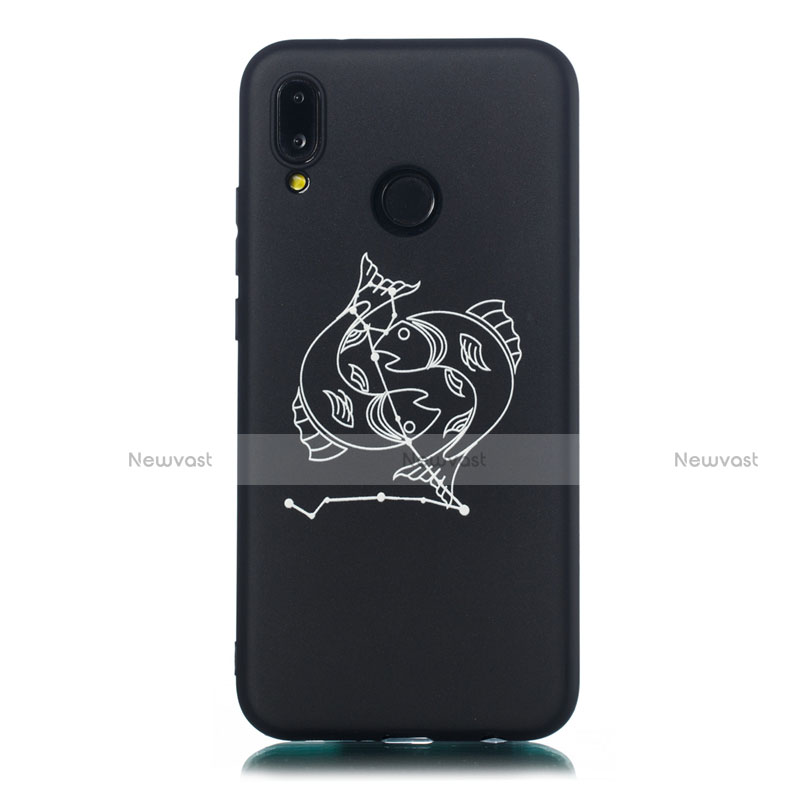 Silicone Candy Rubber Gel Constellation Soft Case Cover S12 for Huawei Nova 3e Black