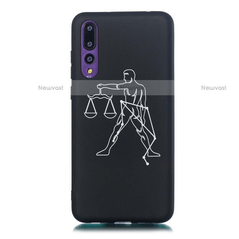 Silicone Candy Rubber Gel Constellation Soft Case Cover S12 for Huawei P20 Pro Black