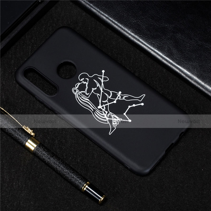 Silicone Candy Rubber Gel Constellation Soft Case Cover S12 for Huawei P30 Lite Black