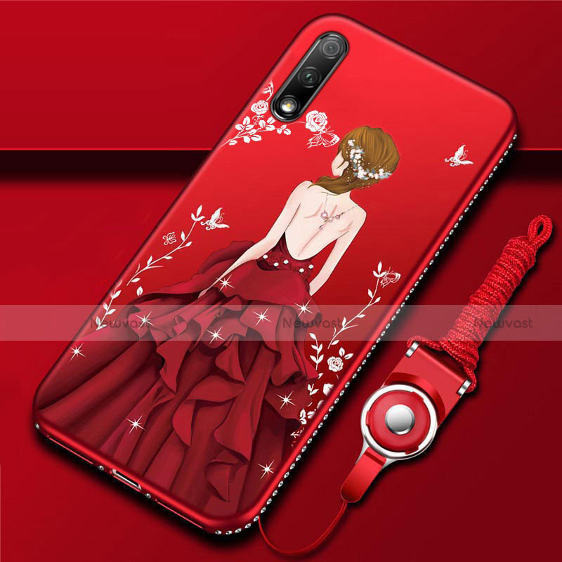 Silicone Candy Rubber Gel Dress Party Girl Soft Case Cover for Huawei Enjoy 10
