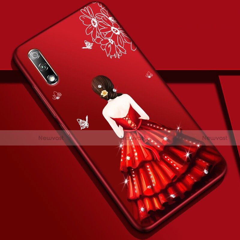 Silicone Candy Rubber Gel Dress Party Girl Soft Case Cover for Huawei Honor 9X