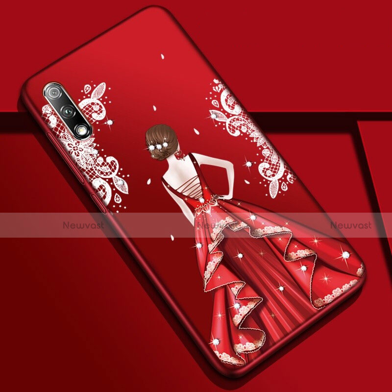Silicone Candy Rubber Gel Dress Party Girl Soft Case Cover for Huawei Honor 9X