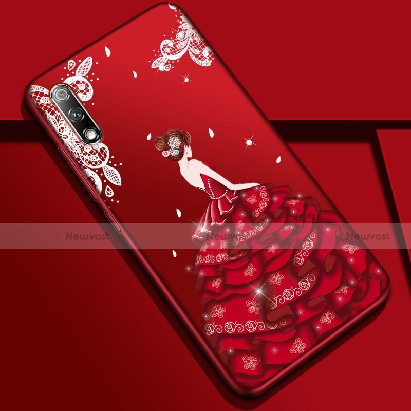 Silicone Candy Rubber Gel Dress Party Girl Soft Case Cover for Huawei Honor 9X Colorful