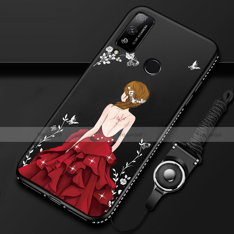 Silicone Candy Rubber Gel Dress Party Girl Soft Case Cover for Huawei Honor Play4T