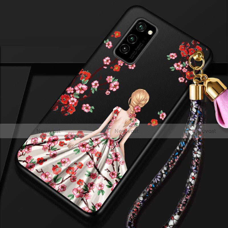 Silicone Candy Rubber Gel Dress Party Girl Soft Case Cover for Huawei Honor View 30 5G