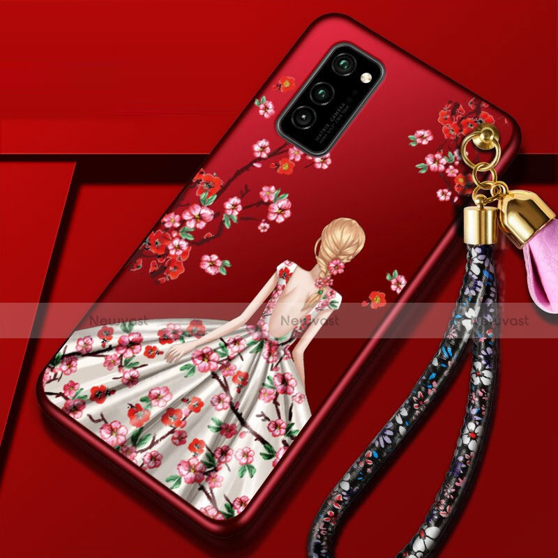 Silicone Candy Rubber Gel Dress Party Girl Soft Case Cover for Huawei Honor View 30 5G