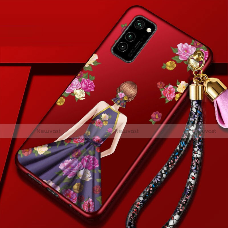 Silicone Candy Rubber Gel Dress Party Girl Soft Case Cover for Huawei Honor View 30 5G