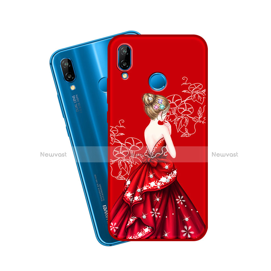 Silicone Candy Rubber Gel Dress Party Girl Soft Case Cover for Huawei Nova 3e